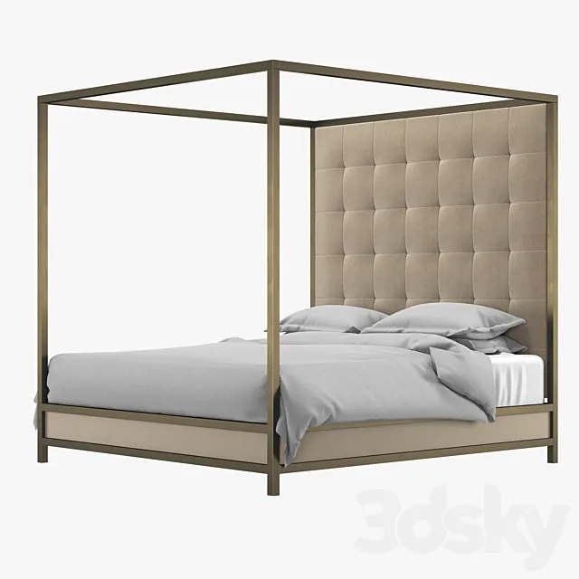 BED WITH COLUMBERS 3DModel