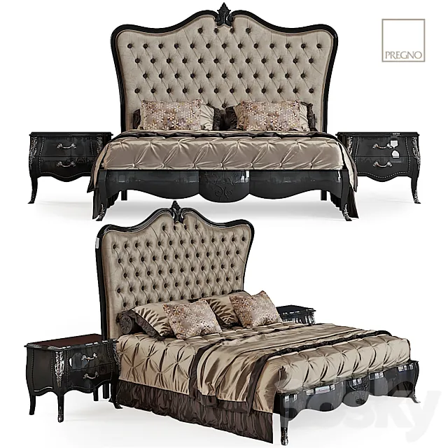 Bed with curbstones Pregno Byblos (for perezalivku) 3DModel