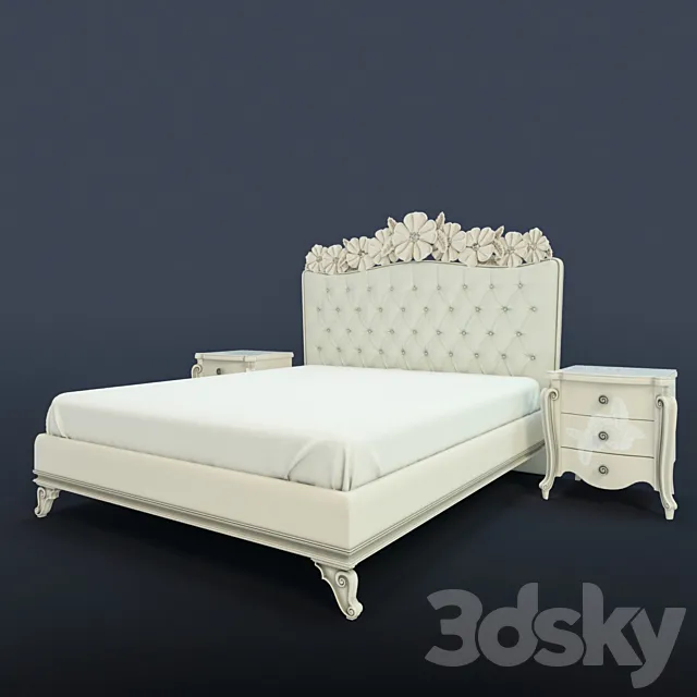 Bed with flowers Free Download