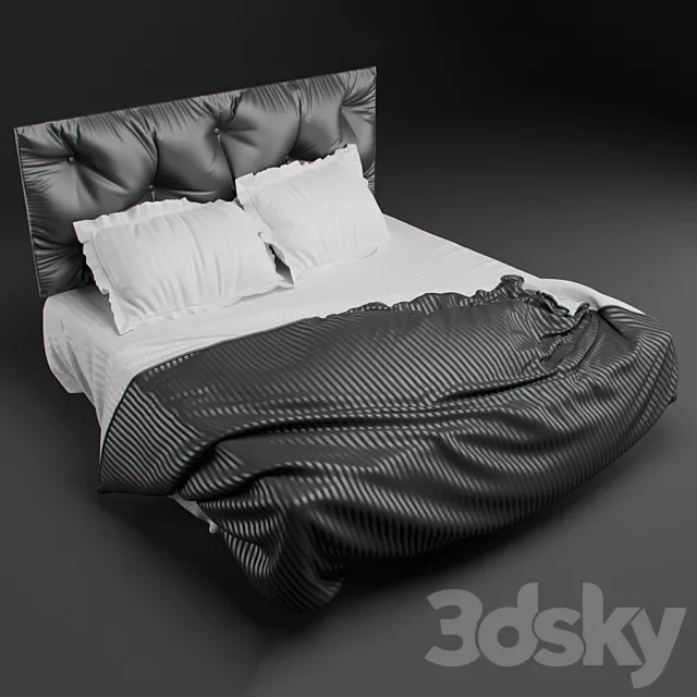 Bed with headboard Free Download