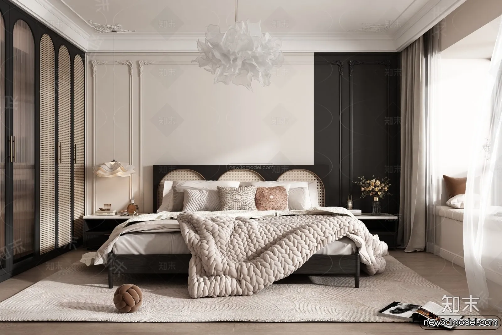 Bedroom - 3D Interior Scene - French Style - 017