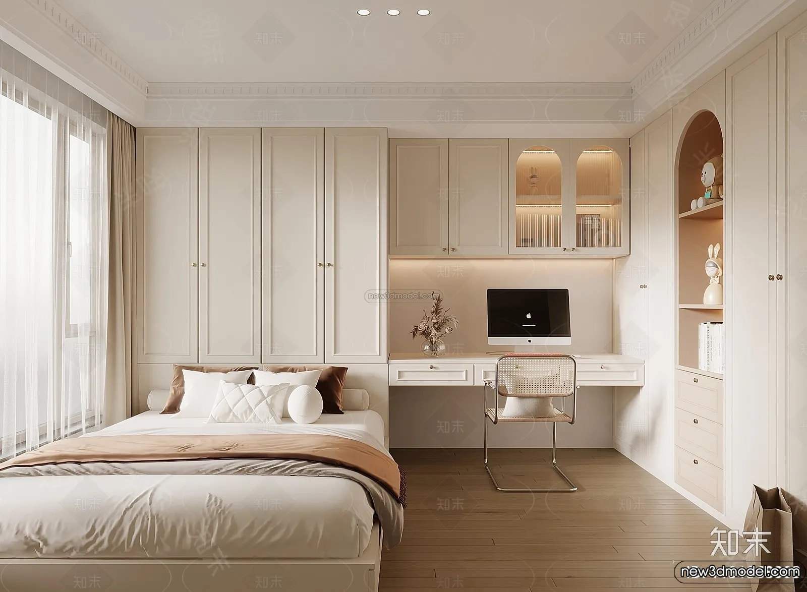 Bedroom - 3D Interior Scene - French Style - 024