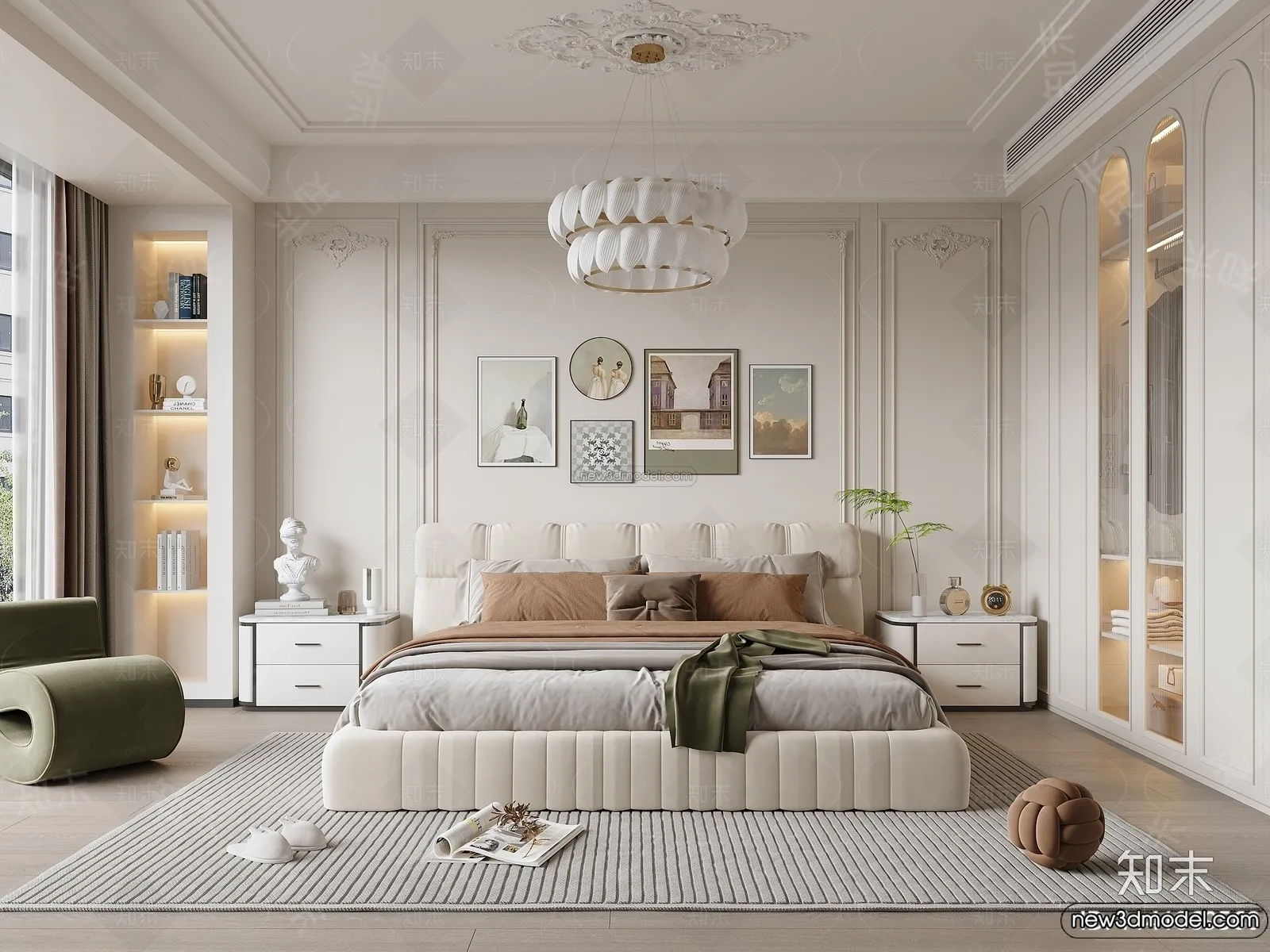 Bedroom - 3D Interior Scene - French Style - 025
