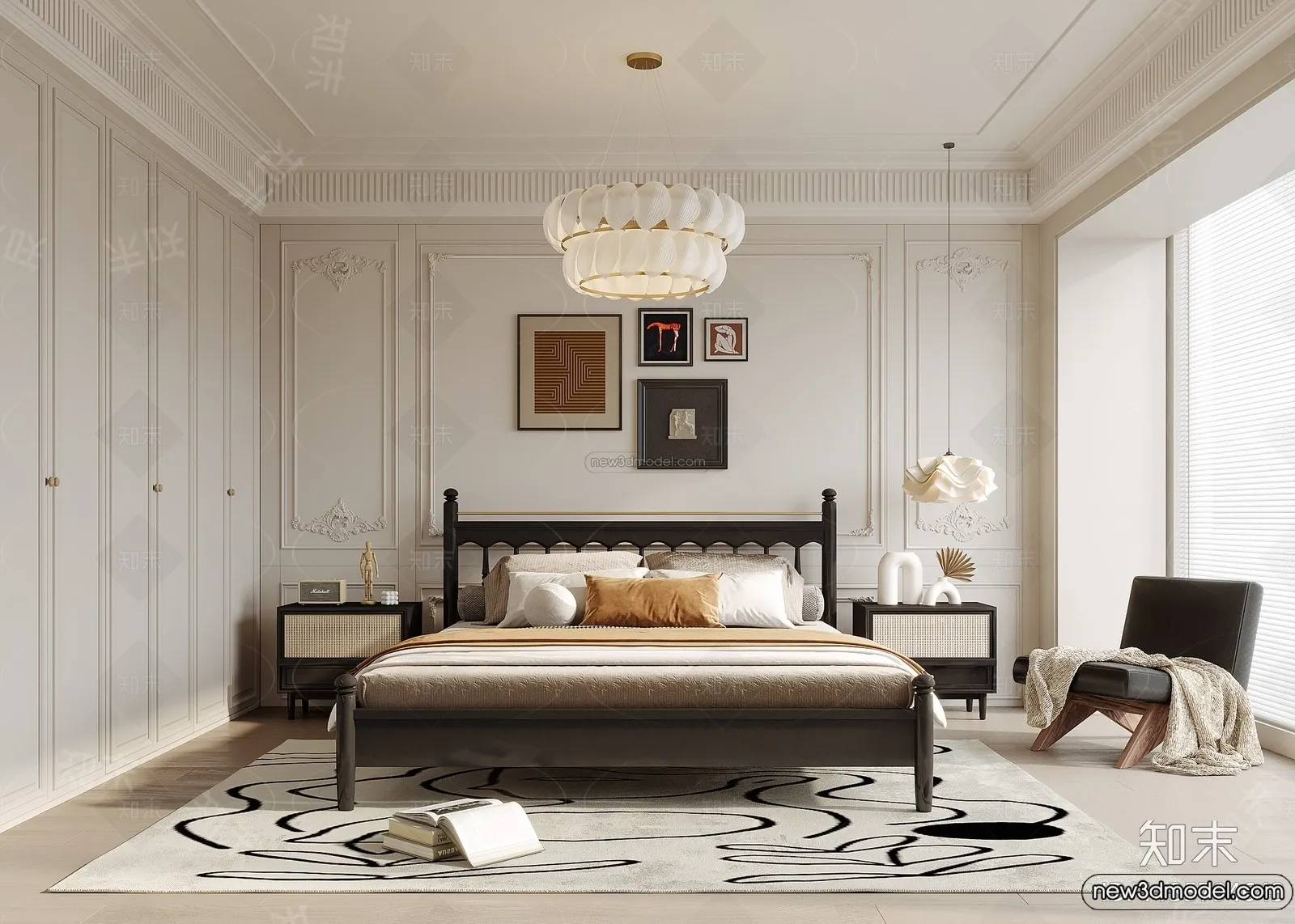 Bedroom - 3D Interior Scene - French Style - 033