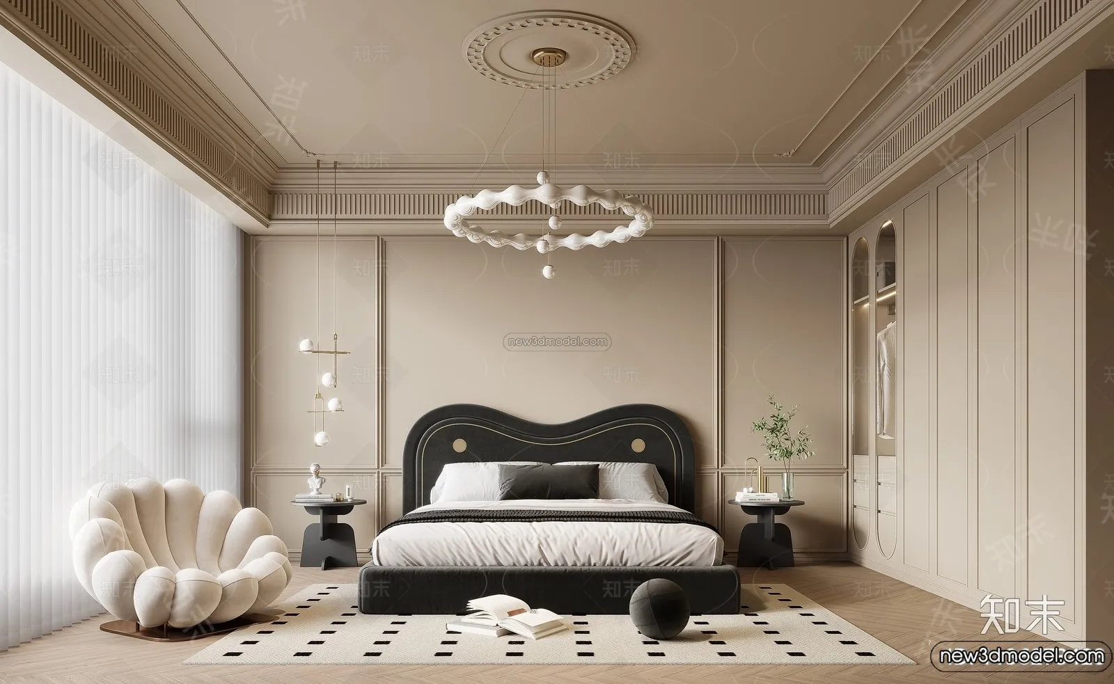 Bedroom - 3D Interior Scene - French Style - 035