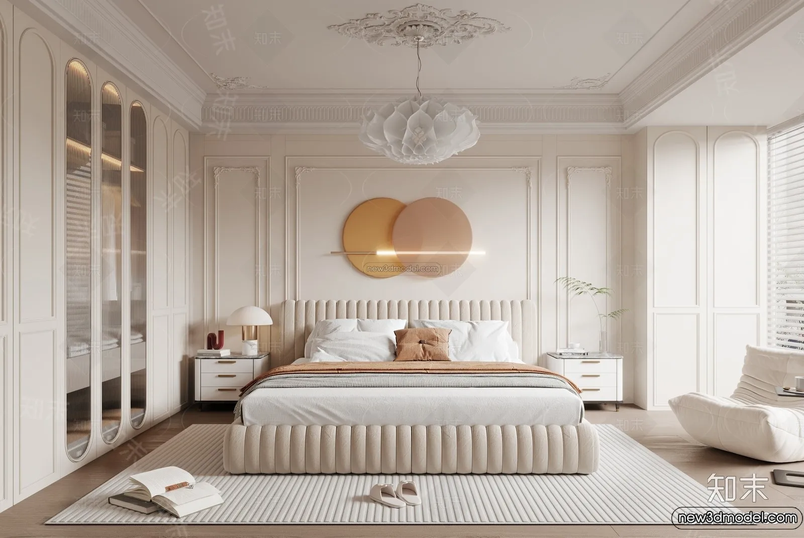 Bedroom - 3D Interior Scene - French Style - 037