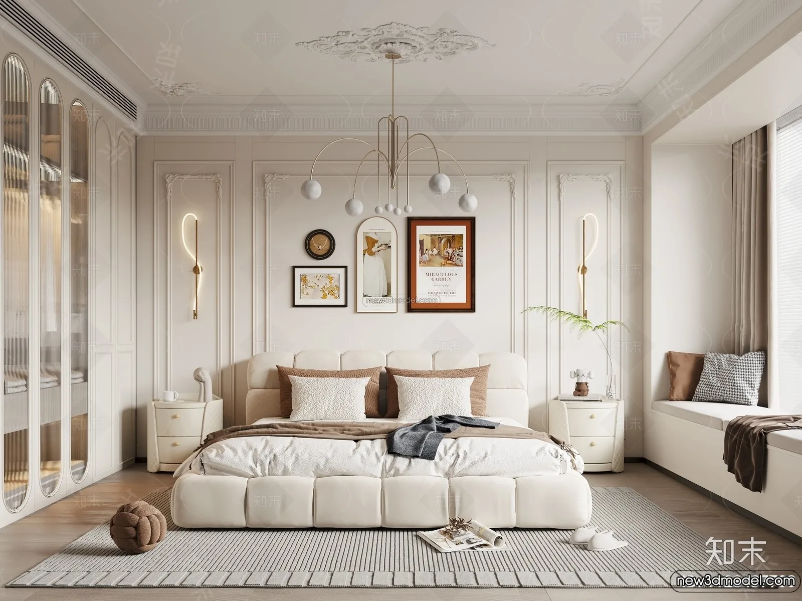 Bedroom - 3D Interior Scene - French Style - 041