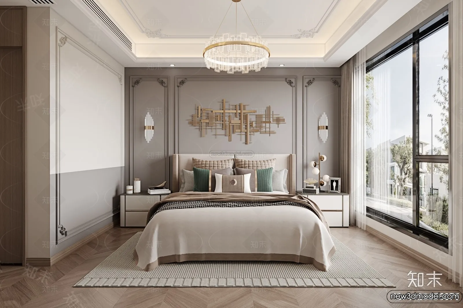Bedroom - 3D Interior Scene - French Style - 050