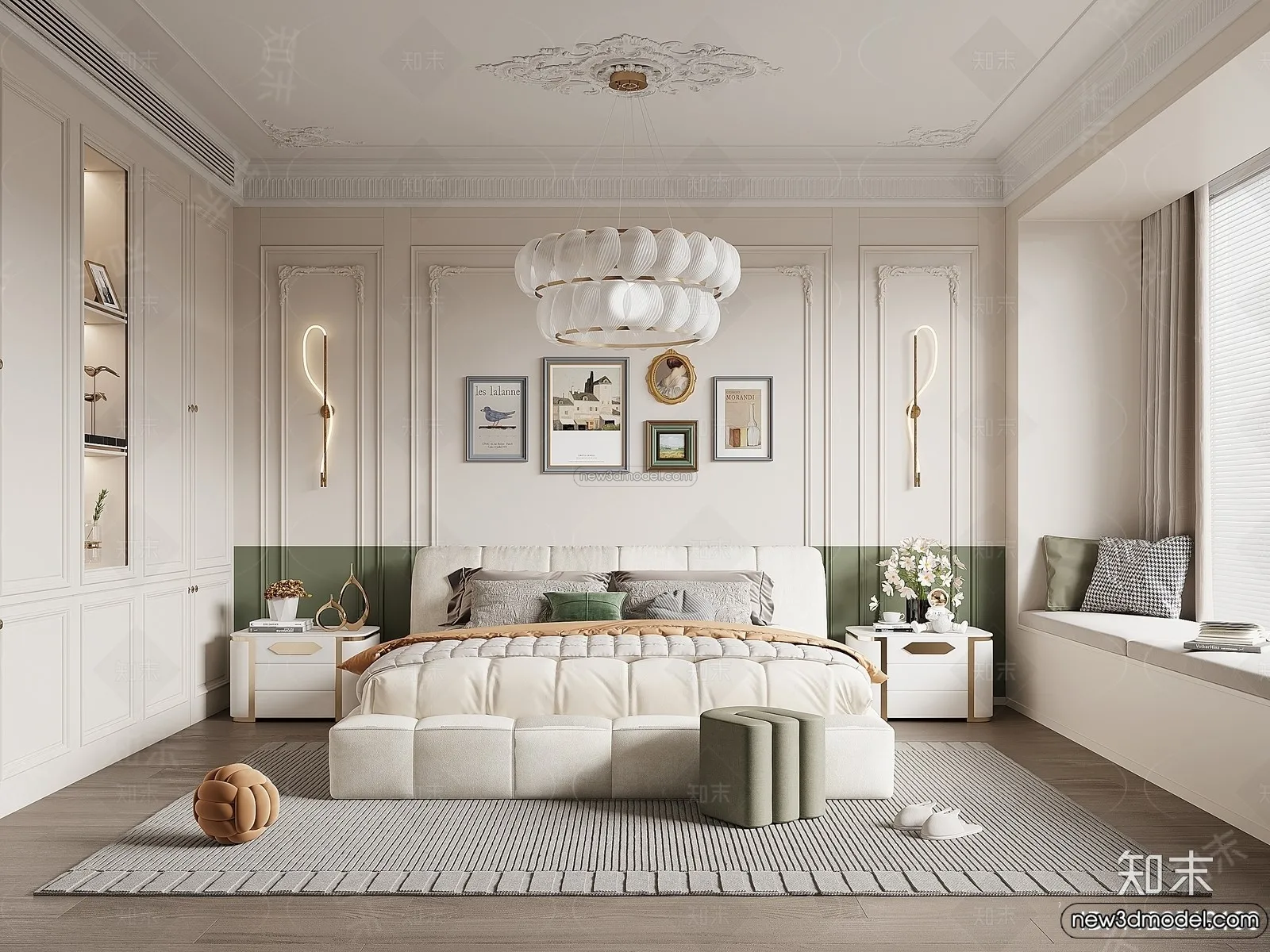 Bedroom - 3D Interior Scene - French Style - 052