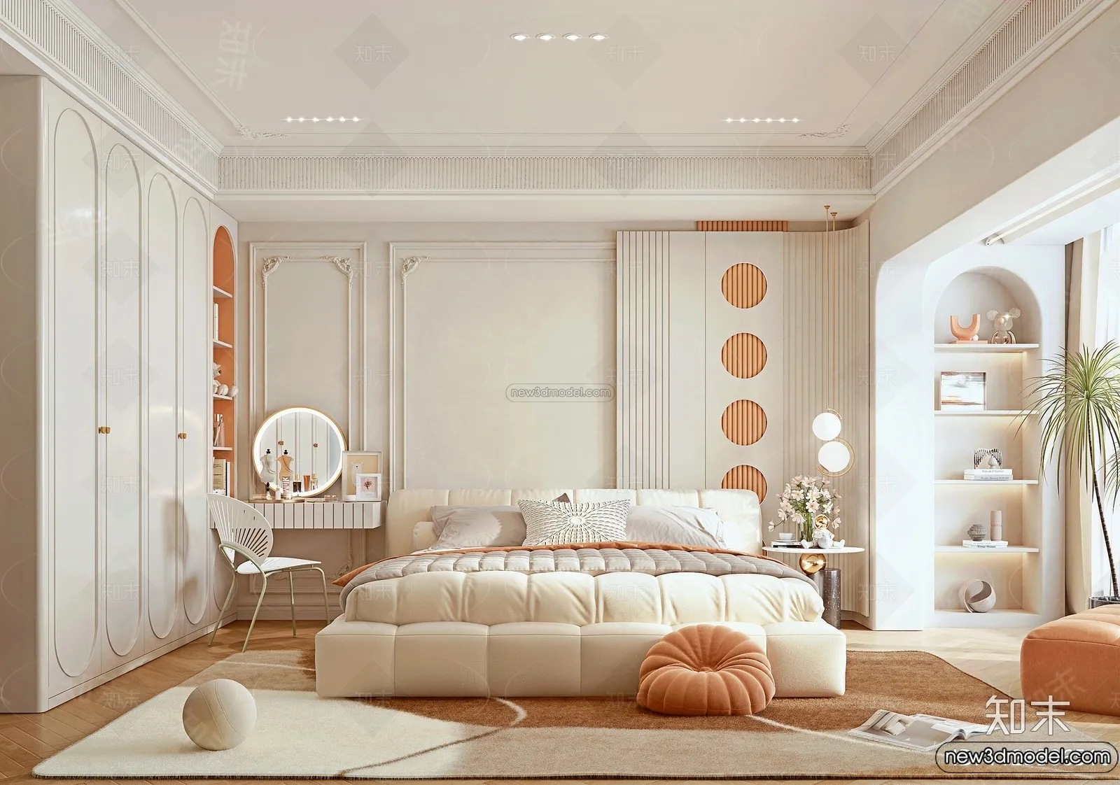 Bedroom - 3D Interior Scene - French Style - 057