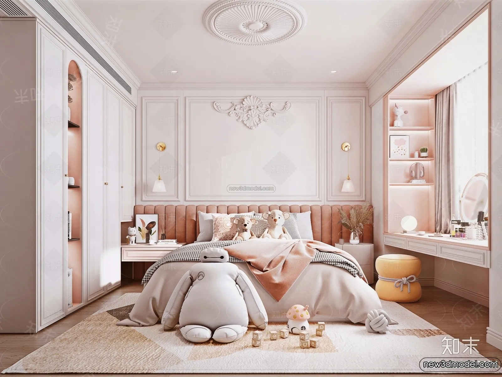 Bedroom - 3D Interior Scene - French Style - 063
