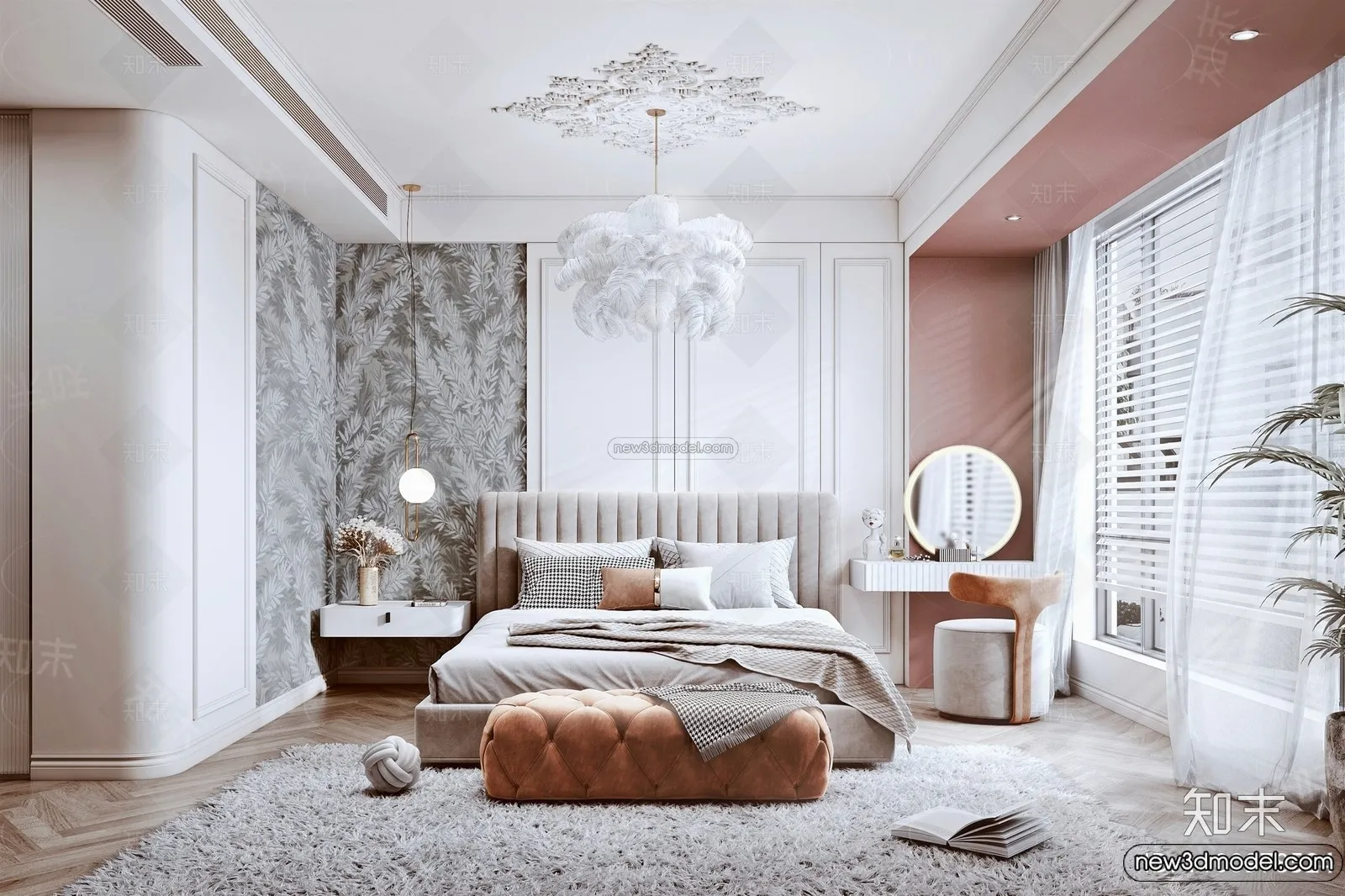 Bedroom - 3D Interior Scene - French Style - 065