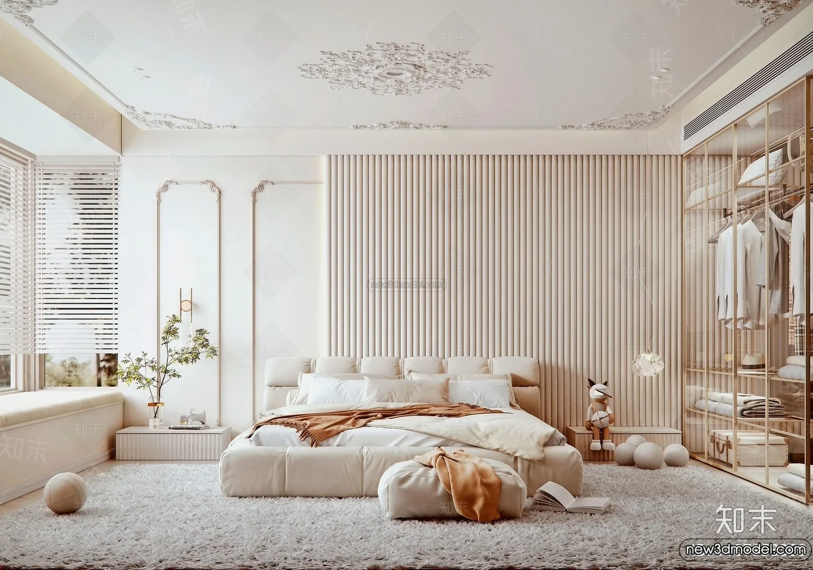 Bedroom - 3D Interior Scene - French Style - 071