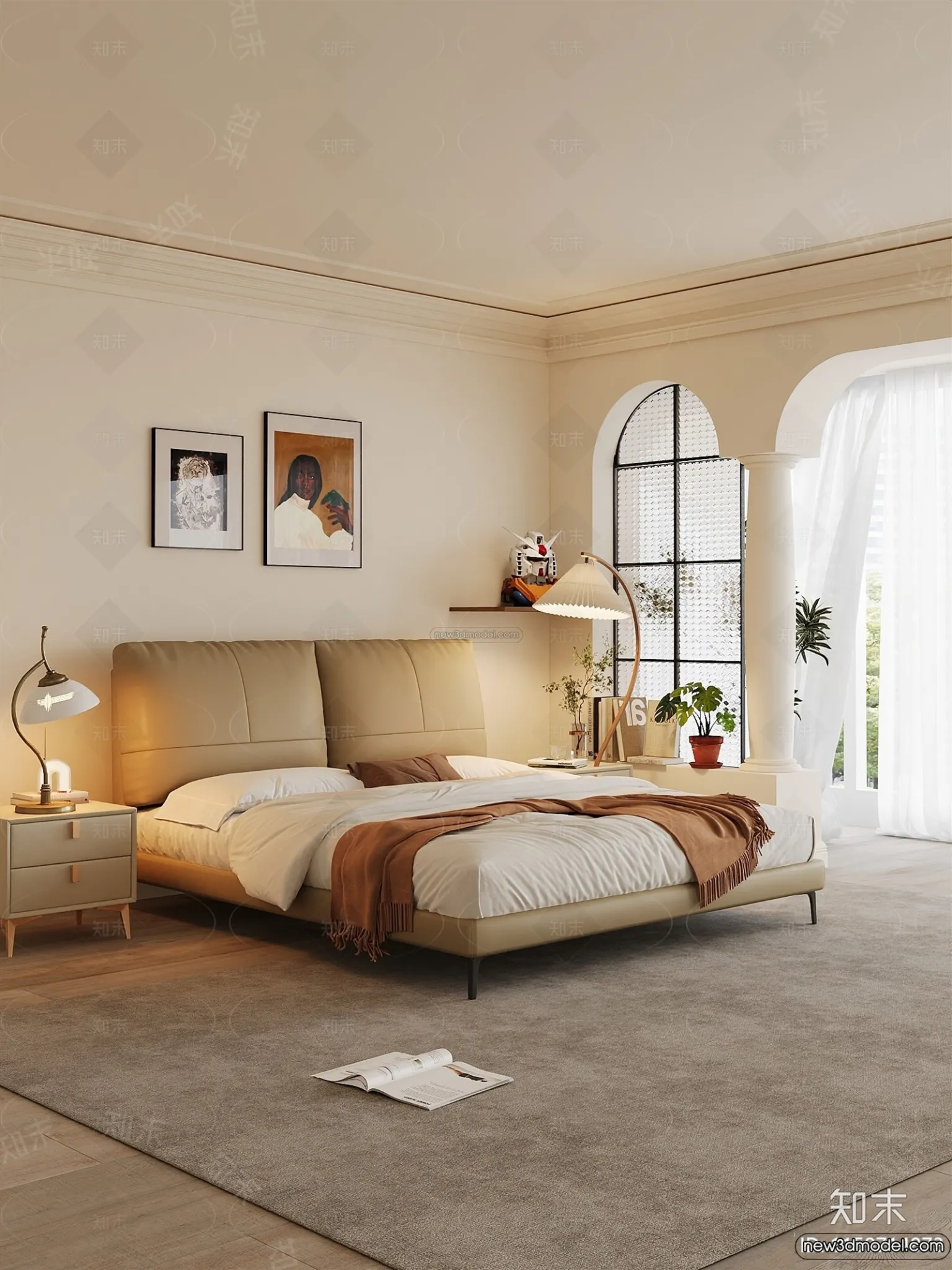 Bedroom - 3D Interior Scene - French Style - 077