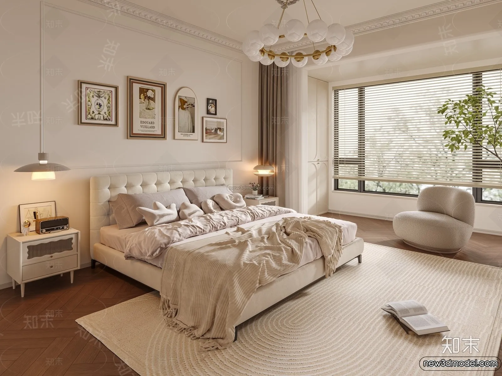 Bedroom - 3D Interior Scene - French Style - 080