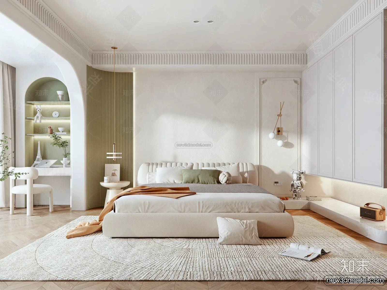 Bedroom - 3D Interior Scene - French Style - 084