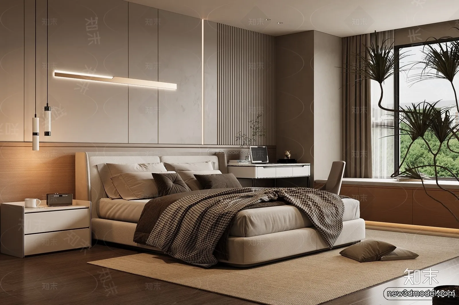 Bedroom - 3D Interior Scene - Italian Style - 001