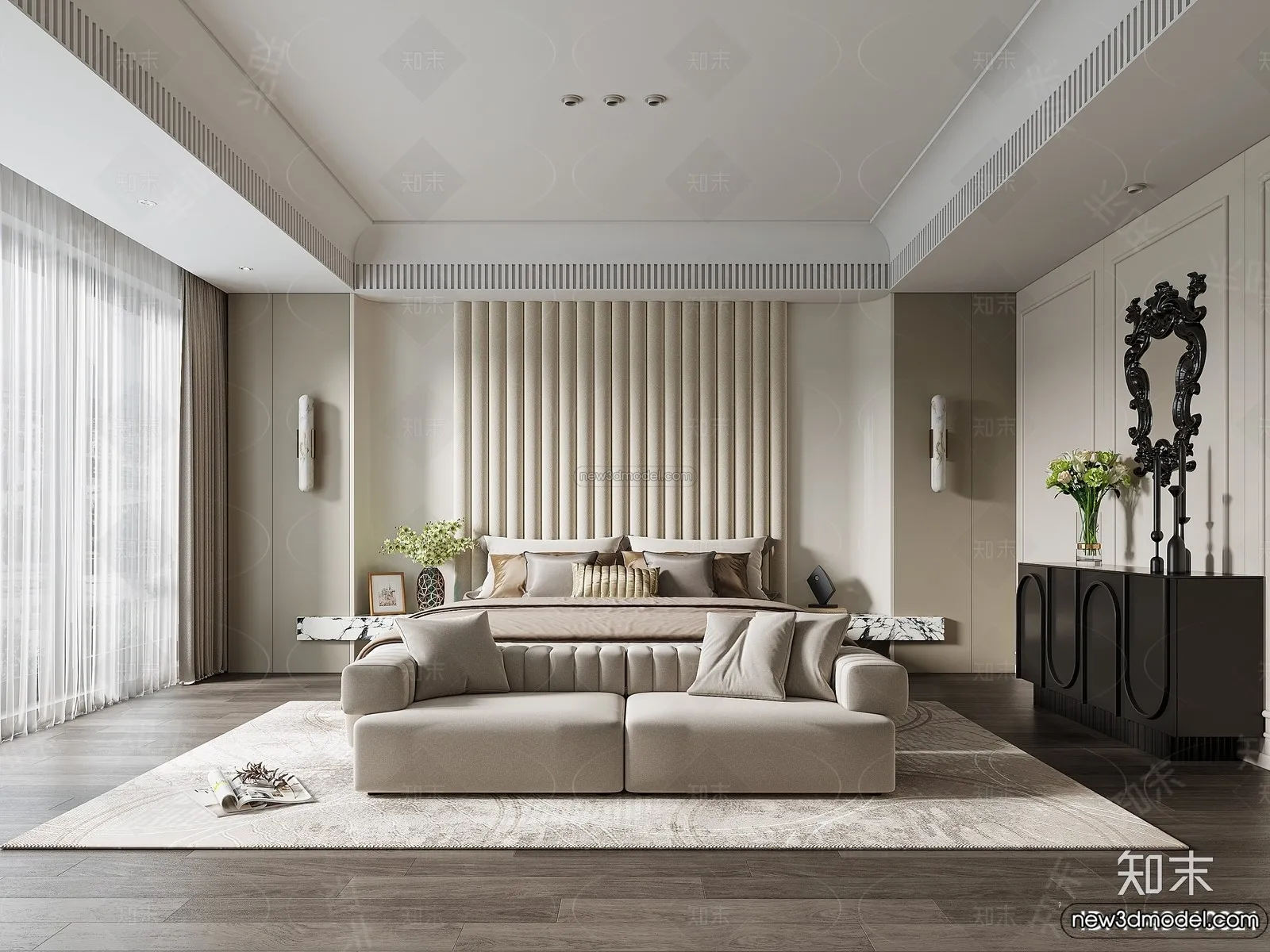 Bedroom - 3D Interior Scene - Italian Style - 002