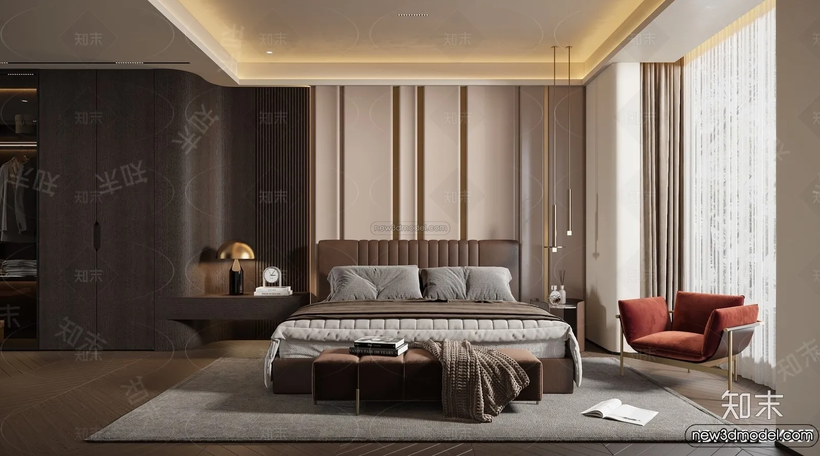 Bedroom - 3D Interior Scene - Italian Style - 003