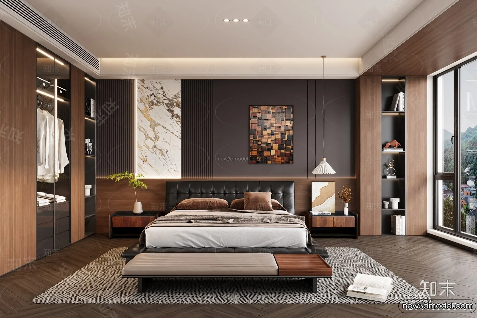Bedroom - 3D Interior Scene - Italian Style - 004