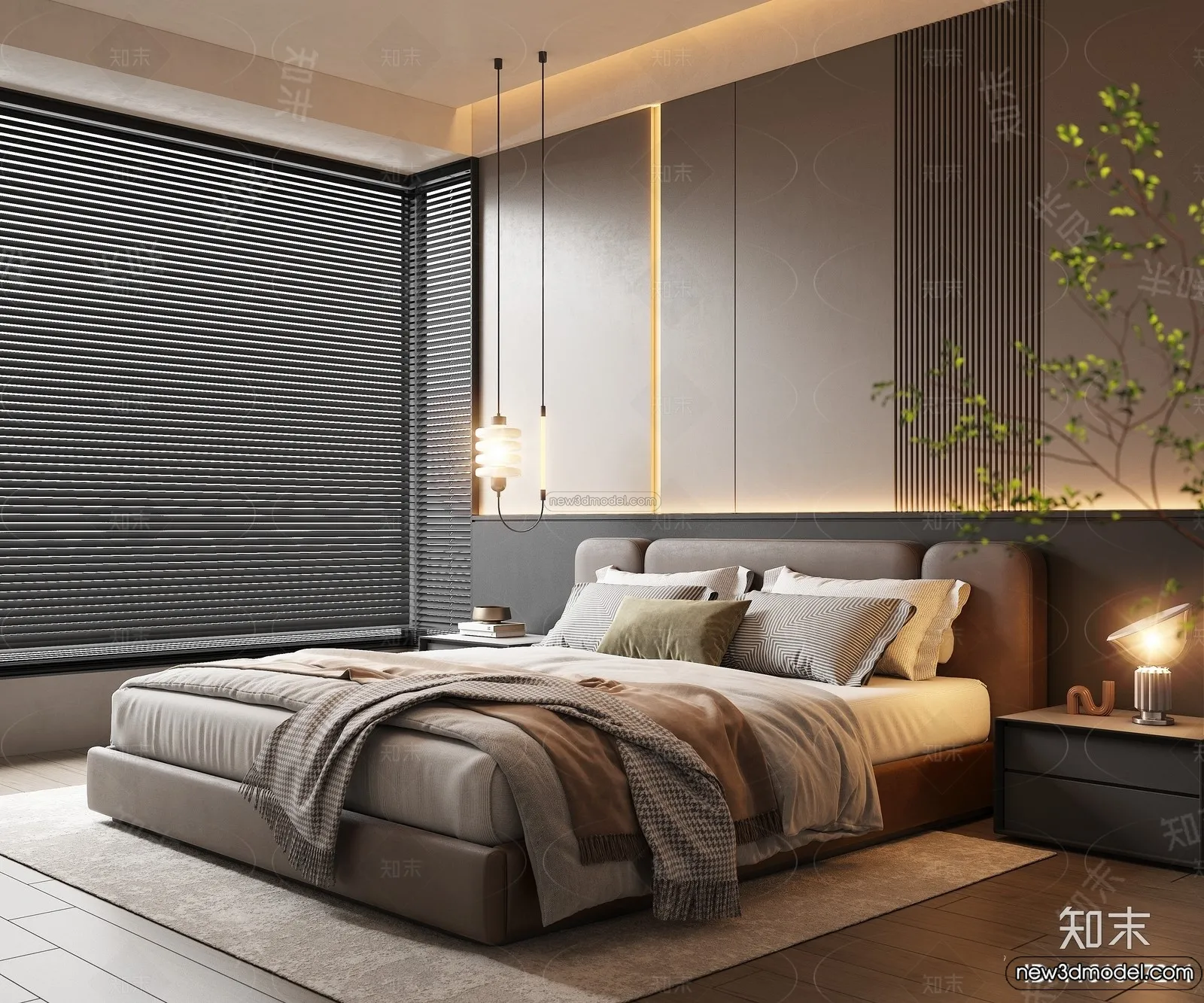 Bedroom - 3D Interior Scene - Italian Style - 005
