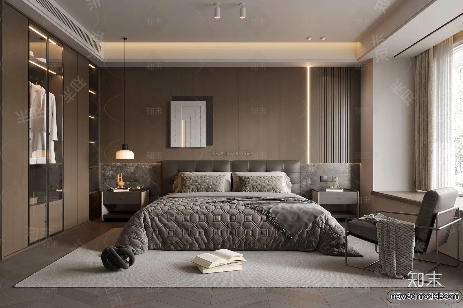 Bedroom - 3D Interior Scene - Italian Style - 006