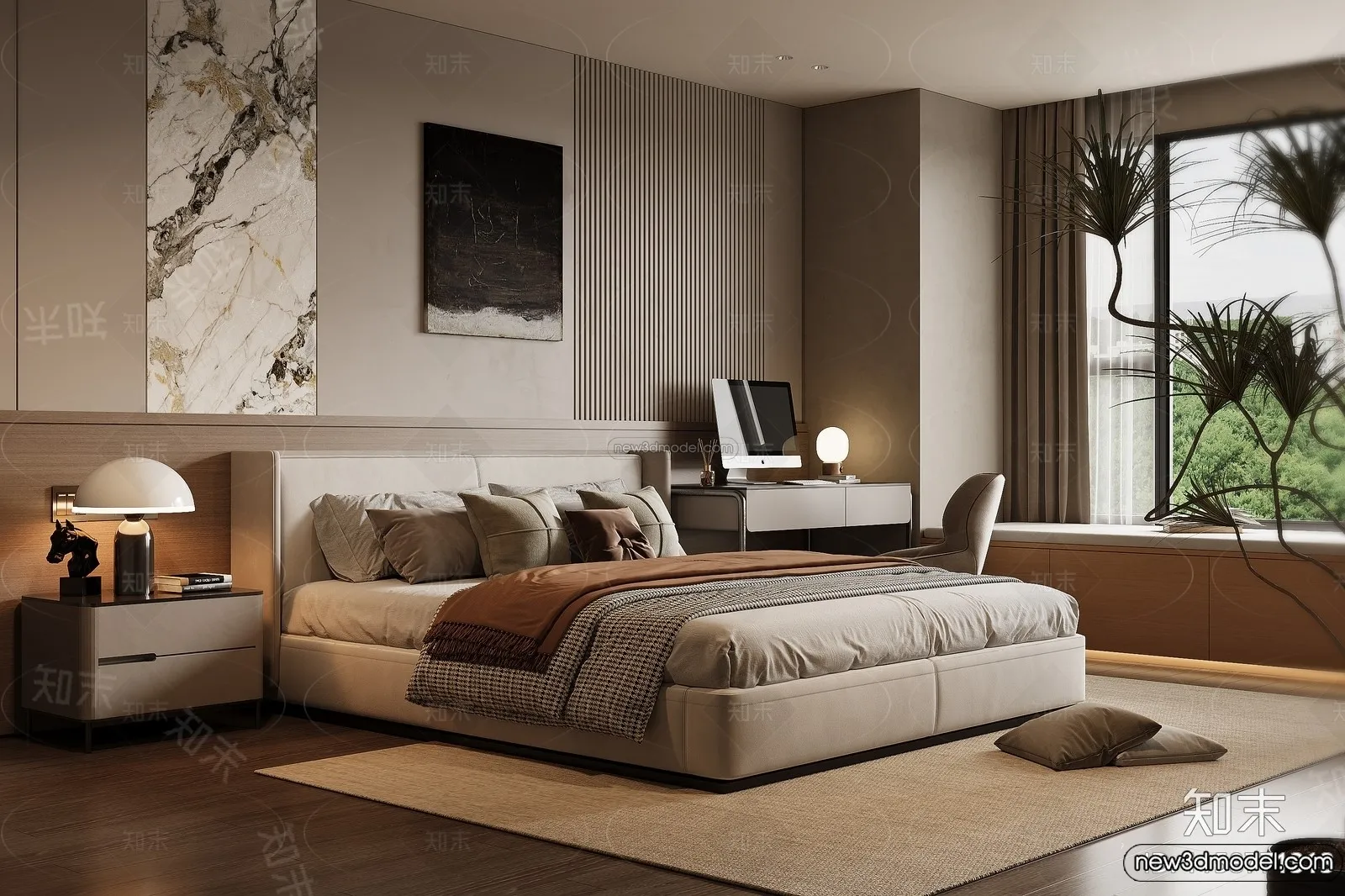 Bedroom - 3D Interior Scene - Italian Style - 007