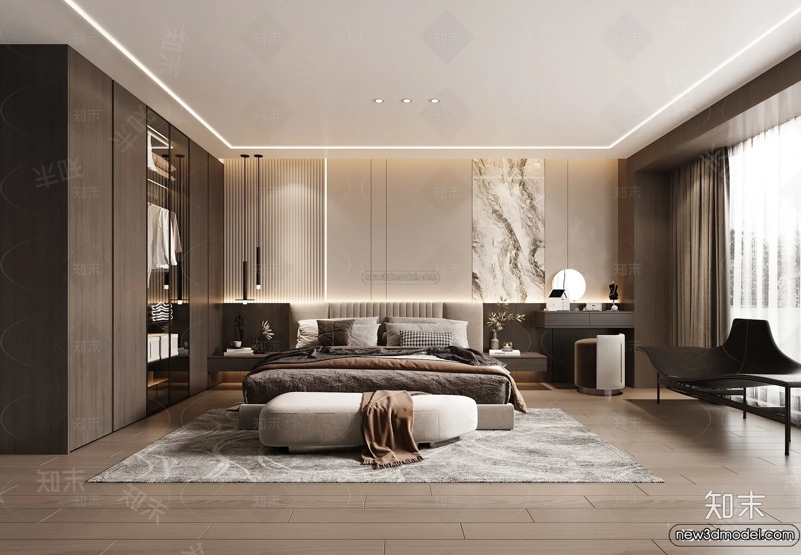 Bedroom - 3D Interior Scene - Italian Style - 008