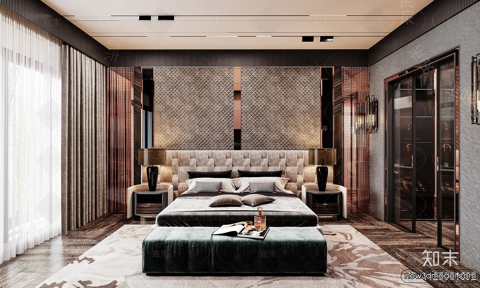 Bedroom - 3D Interior Scene - Italian Style - 009