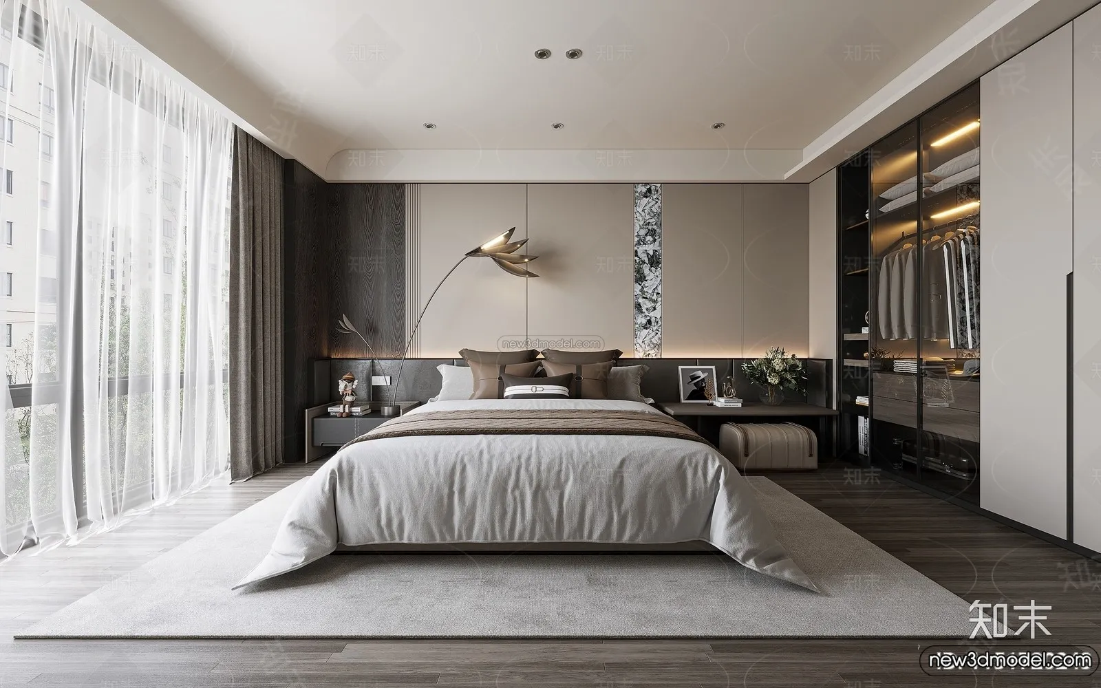 Bedroom - 3D Interior Scene - Italian Style - 010