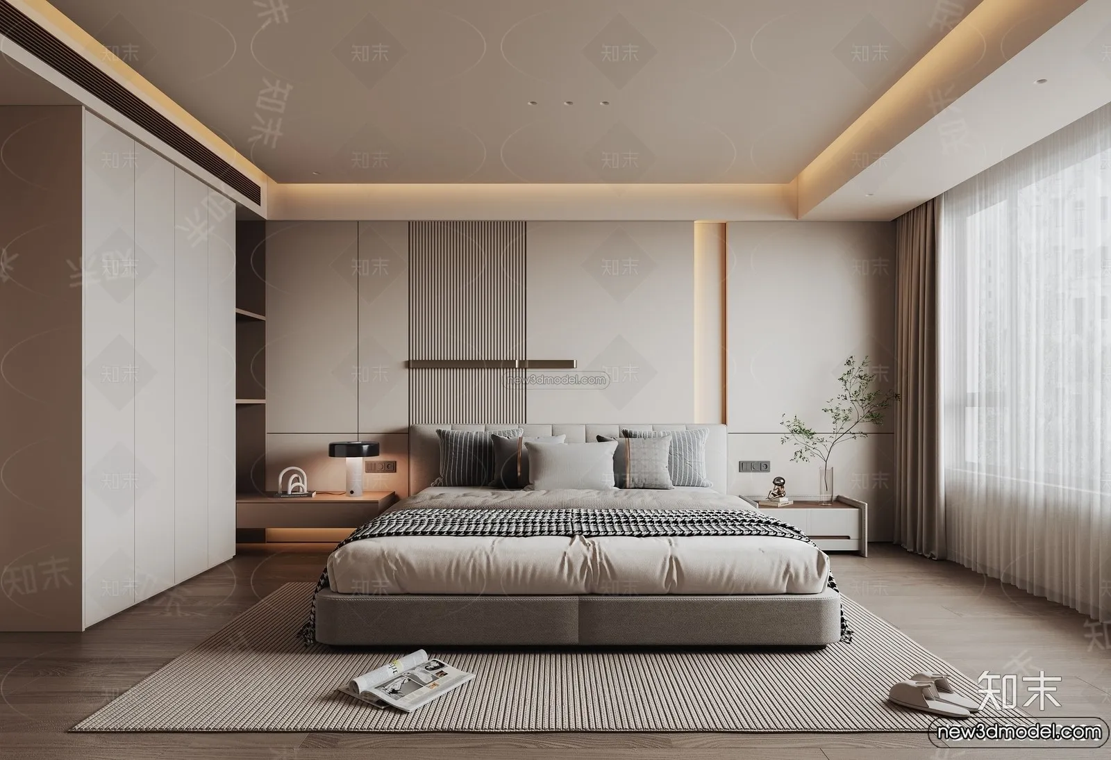 Bedroom - 3D Interior Scene - Italian Style - 012
