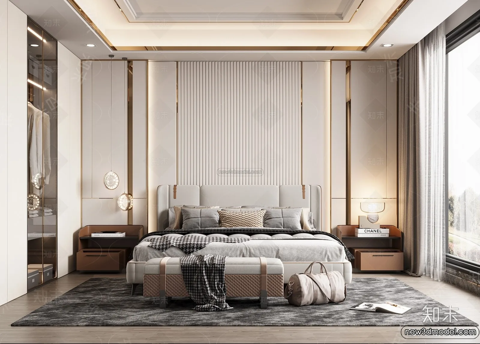 Bedroom - 3D Interior Scene - Italian Style - 013
