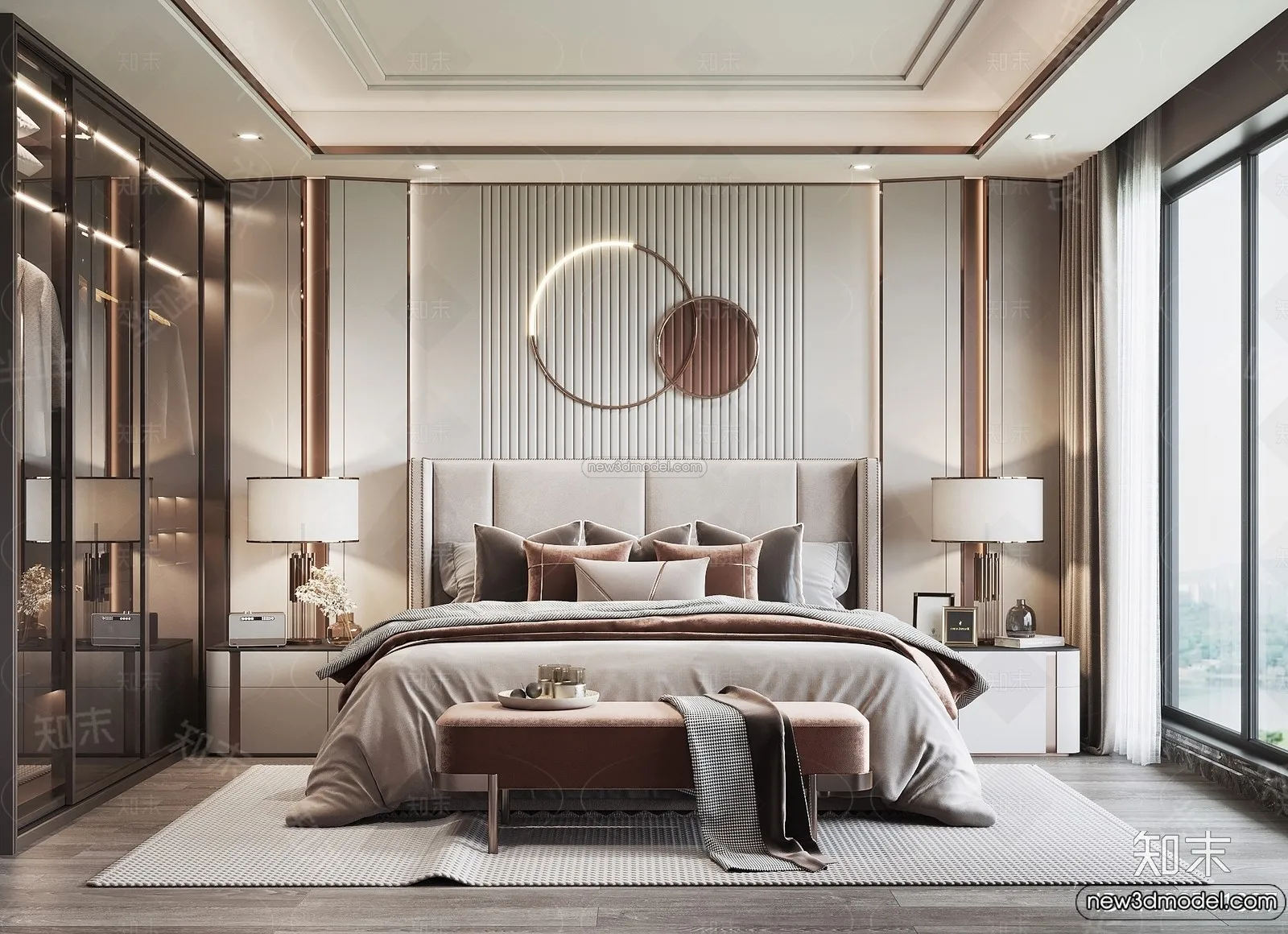 Bedroom - 3D Interior Scene - Italian Style - 015