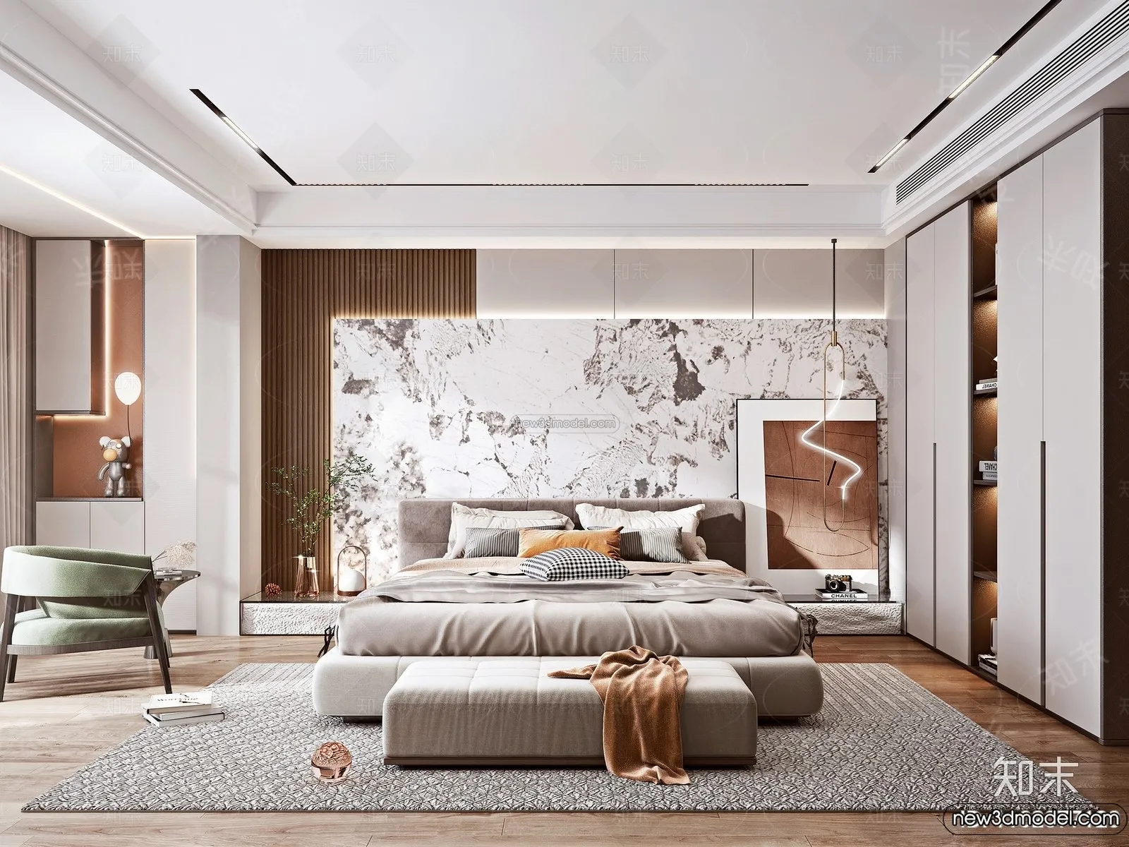 Bedroom - 3D Interior Scene - Italian Style - 016