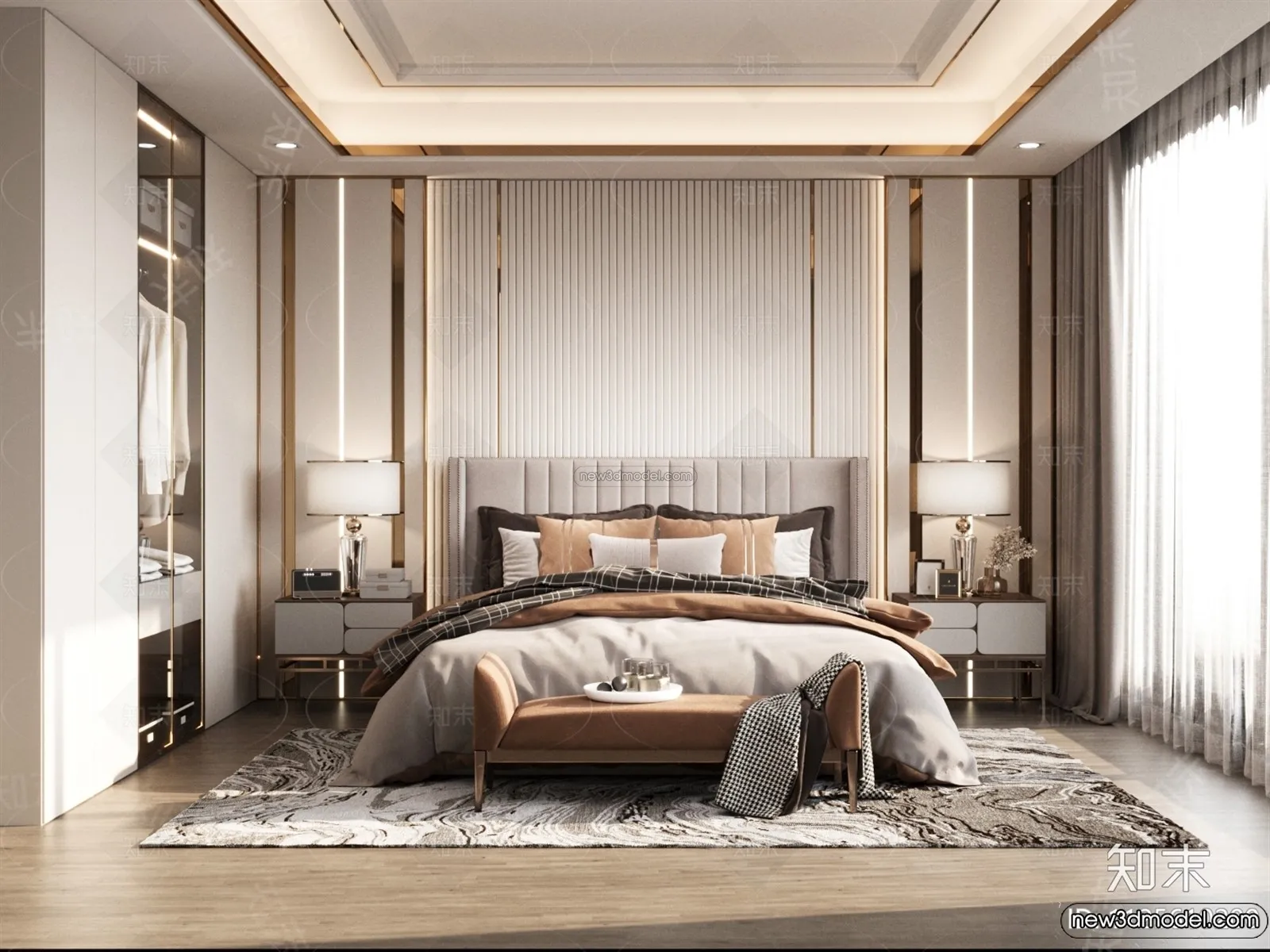 Bedroom - 3D Interior Scene - Italian Style - 018