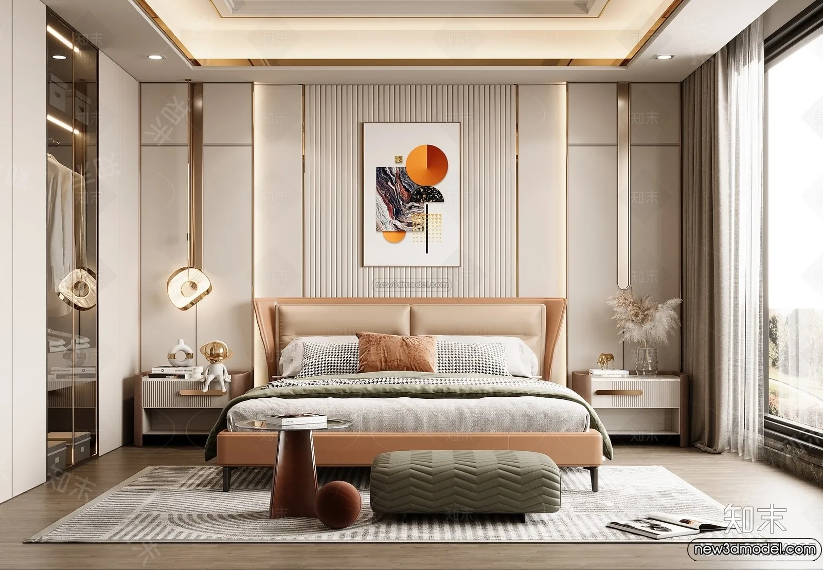 Bedroom - 3D Interior Scene - Italian Style - 019