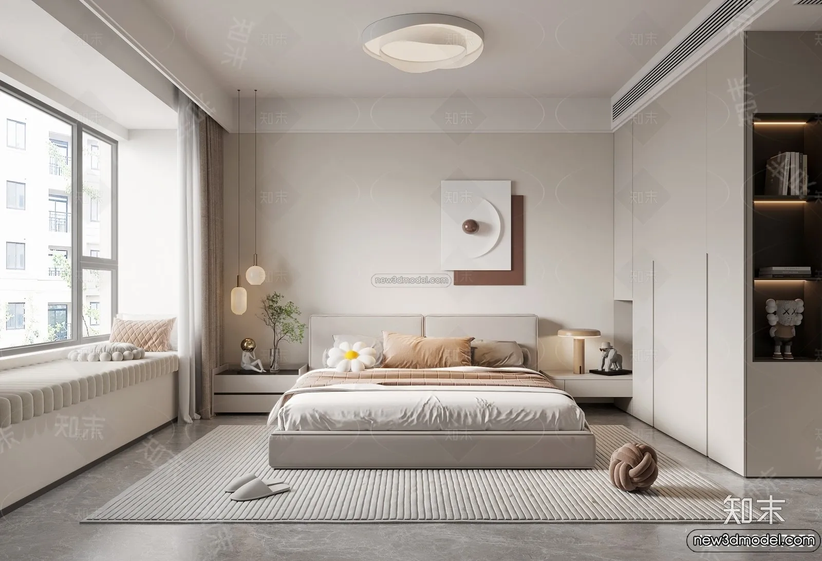 Bedroom - 3D Interior Scene - Italian Style - 021