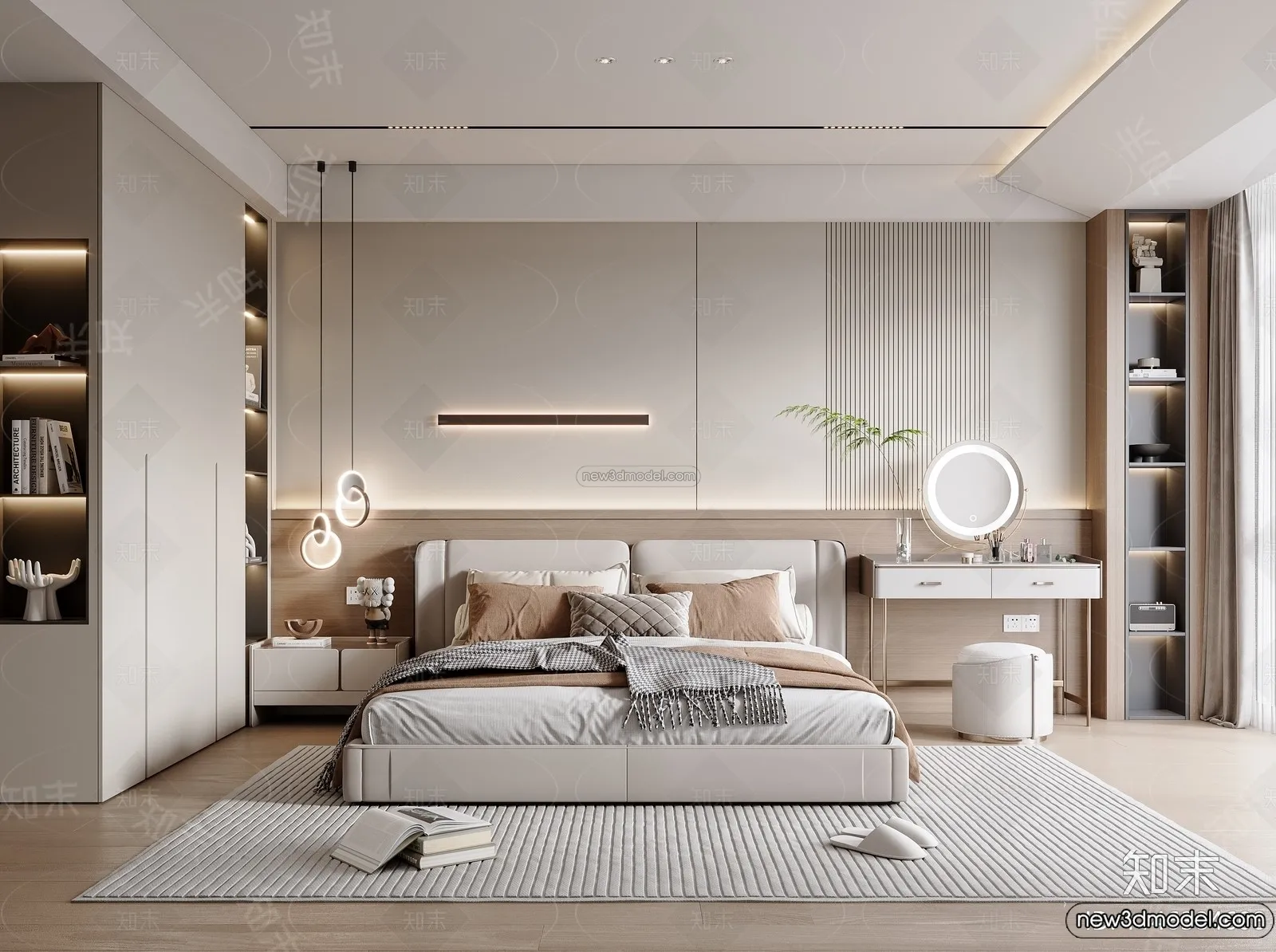 Bedroom - 3D Interior Scene - Italian Style - 023