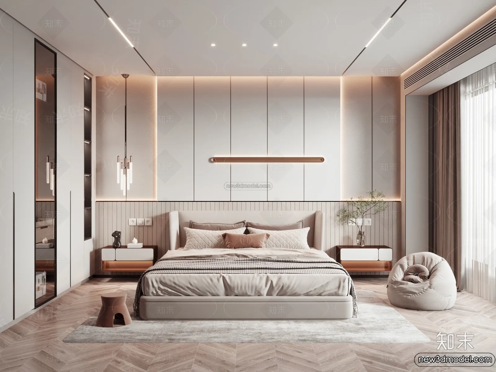 Bedroom - 3D Interior Scene - Italian Style - 024