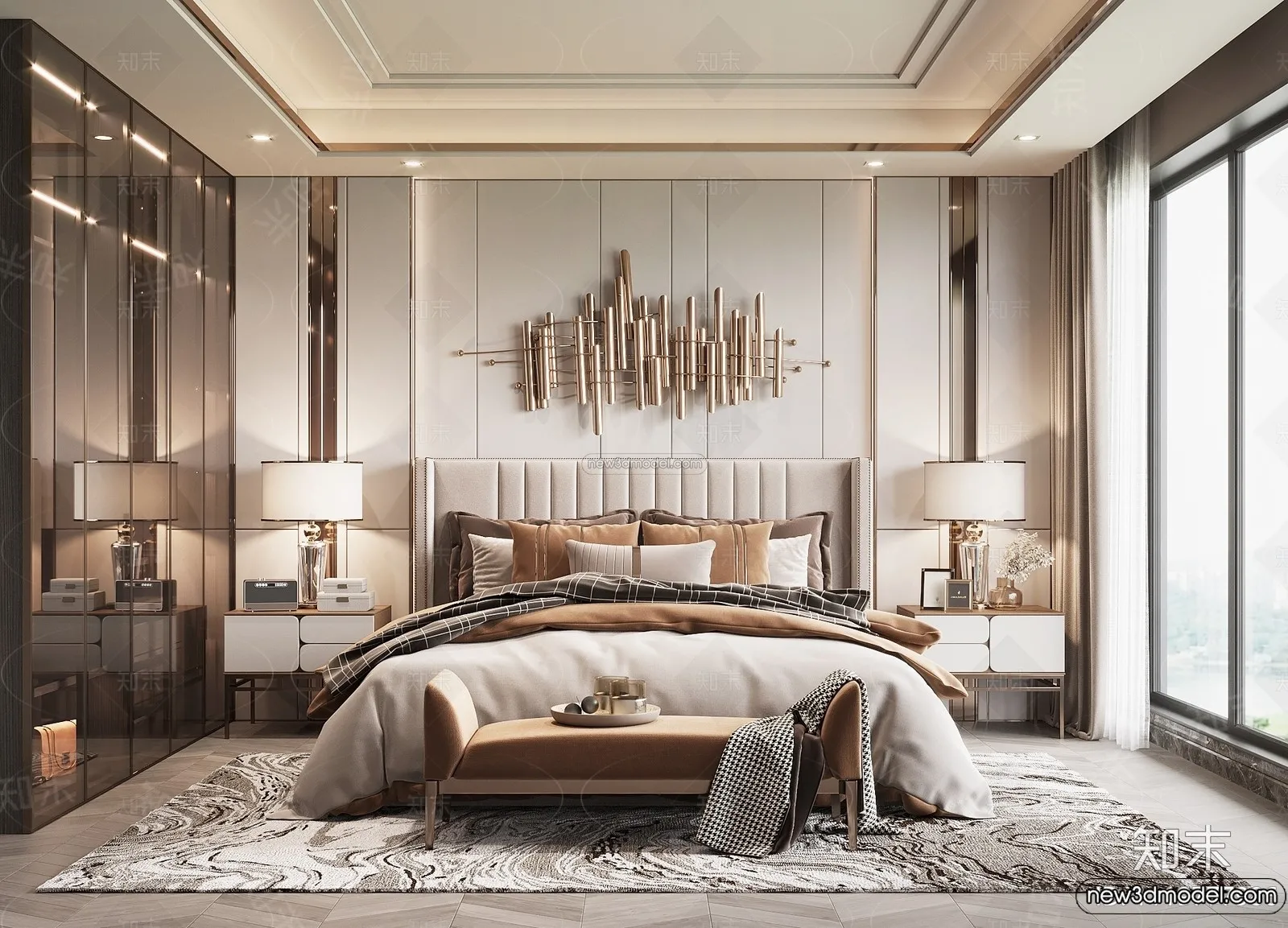 Bedroom - 3D Interior Scene - Italian Style - 026