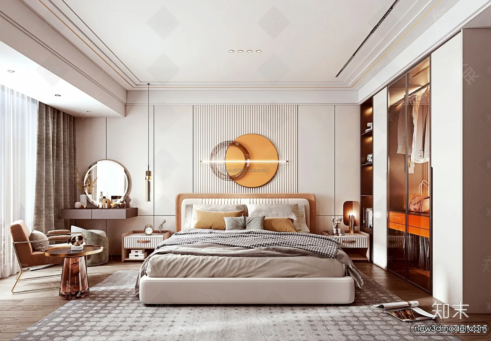 Bedroom - 3D Interior Scene - Italian Style - 029