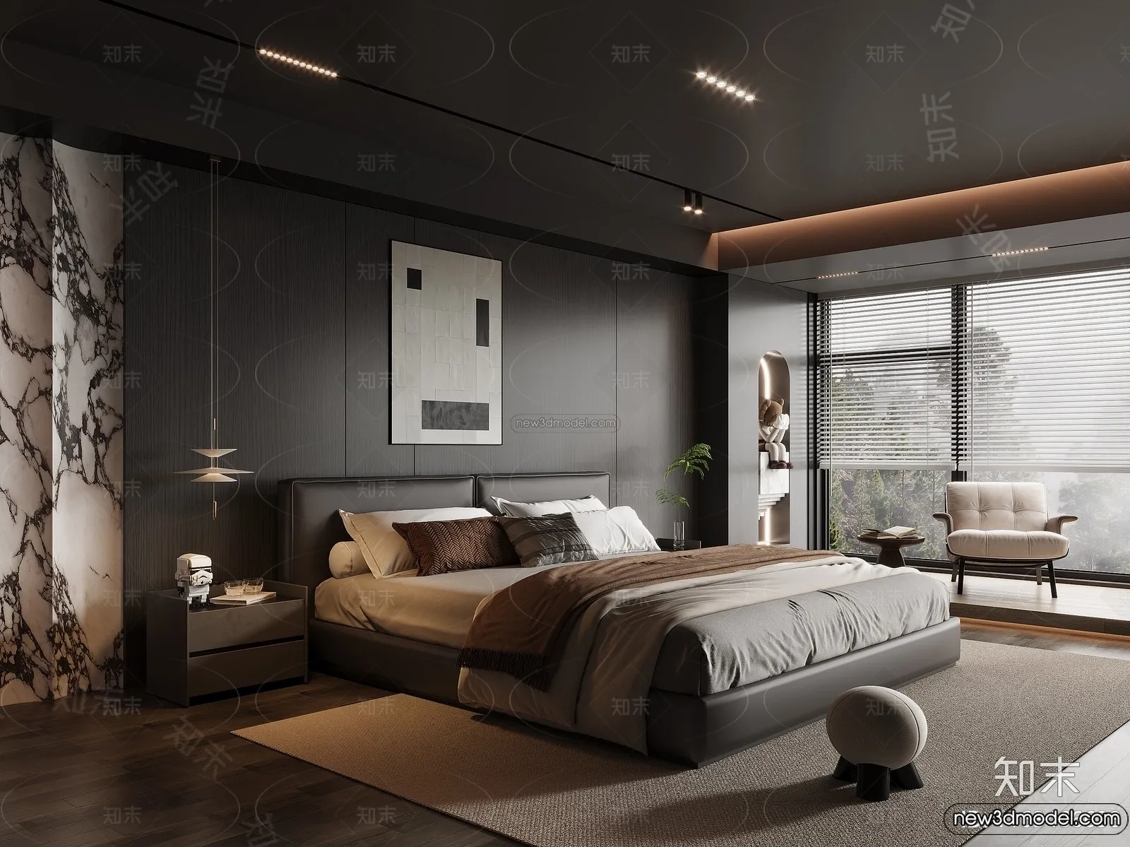 Bedroom - 3D Interior Scene - Italian Style - 033
