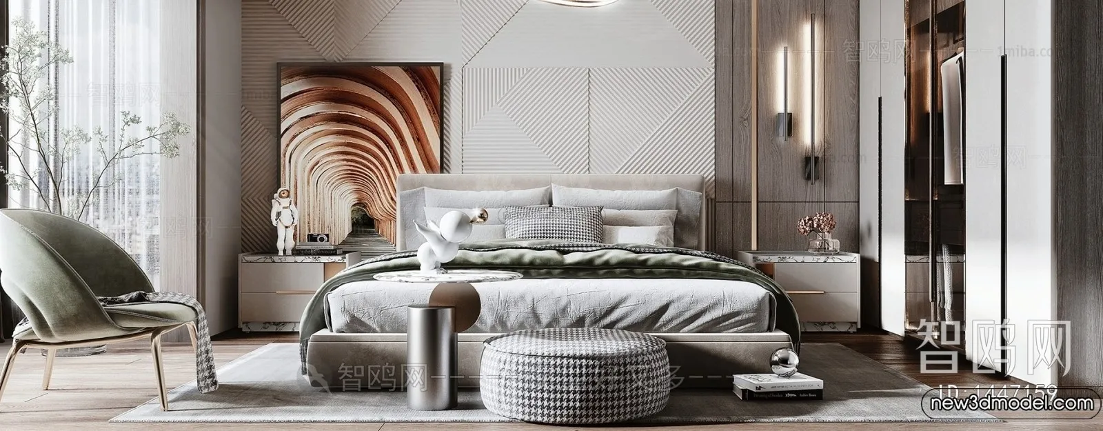 Bedroom - 3D Interior Scene - Italian Style - 036