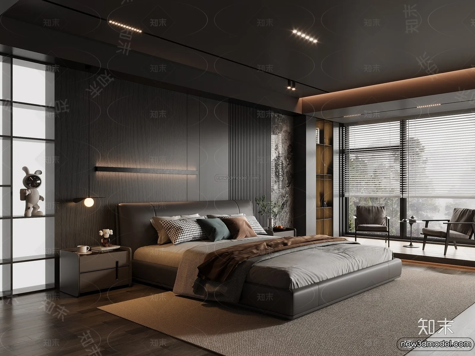 Bedroom - 3D Interior Scene - Italian Style - 037