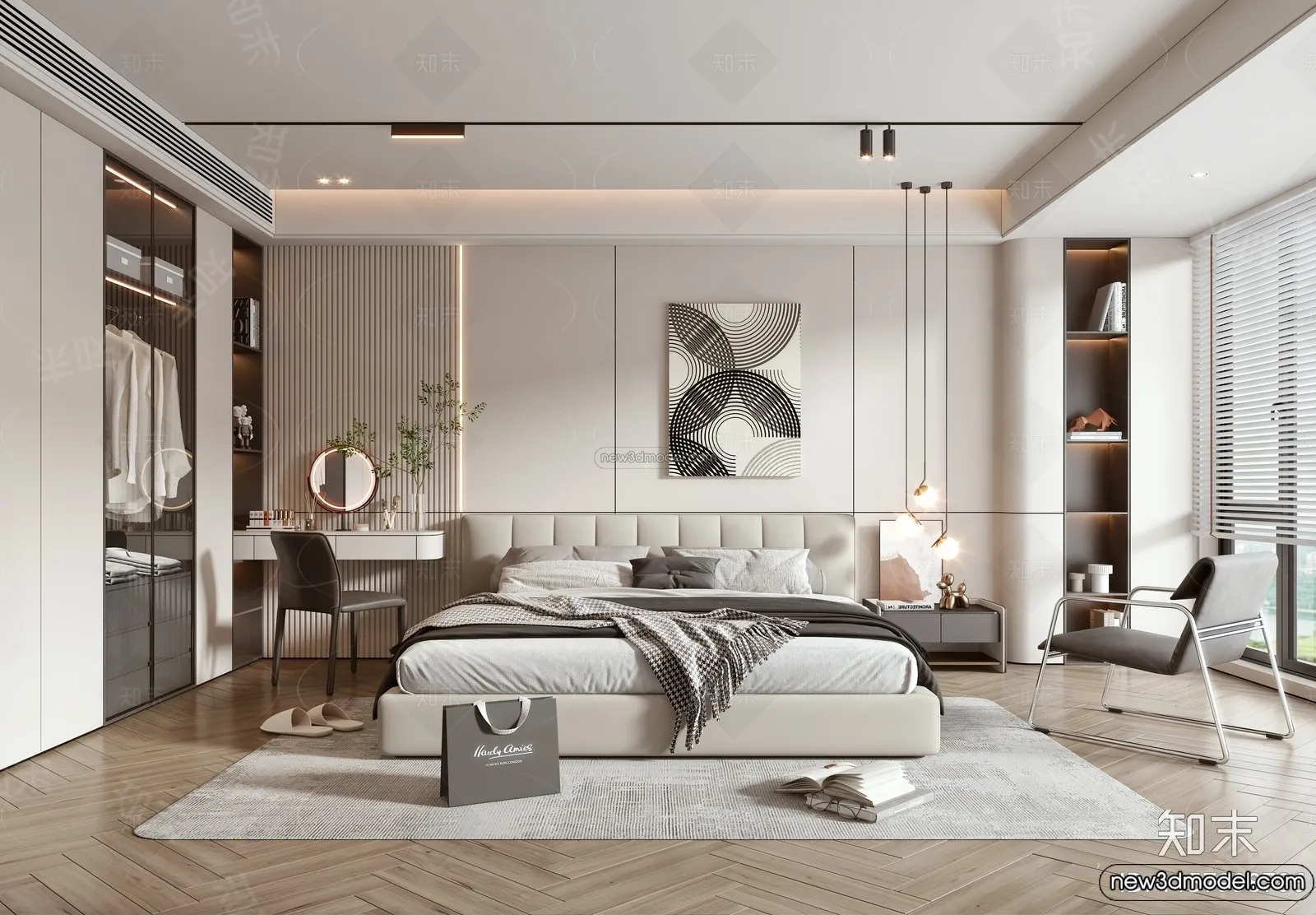 Bedroom - 3D Interior Scene - Italian Style - 038