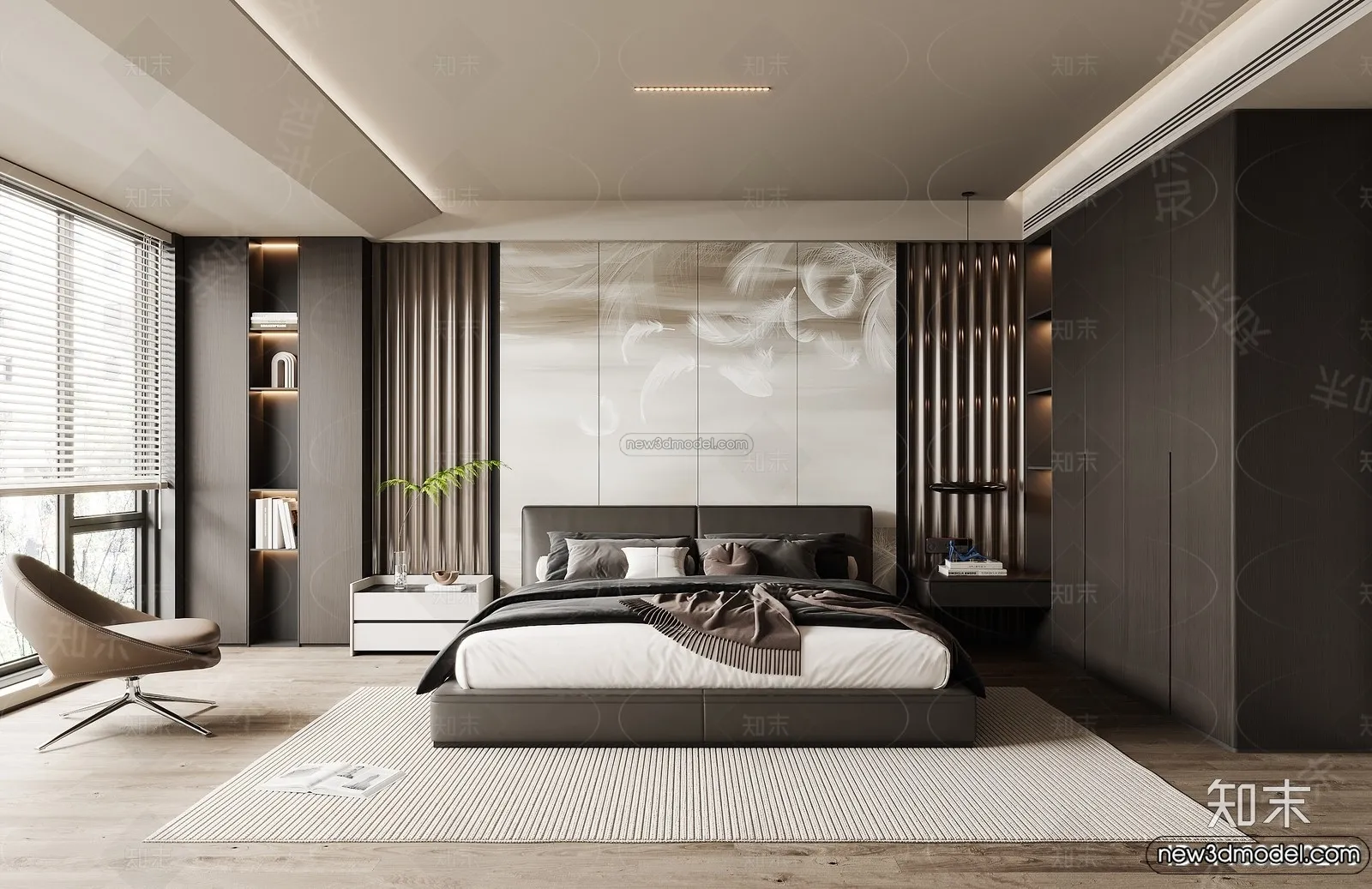 Bedroom - 3D Interior Scene - Italian Style - 041