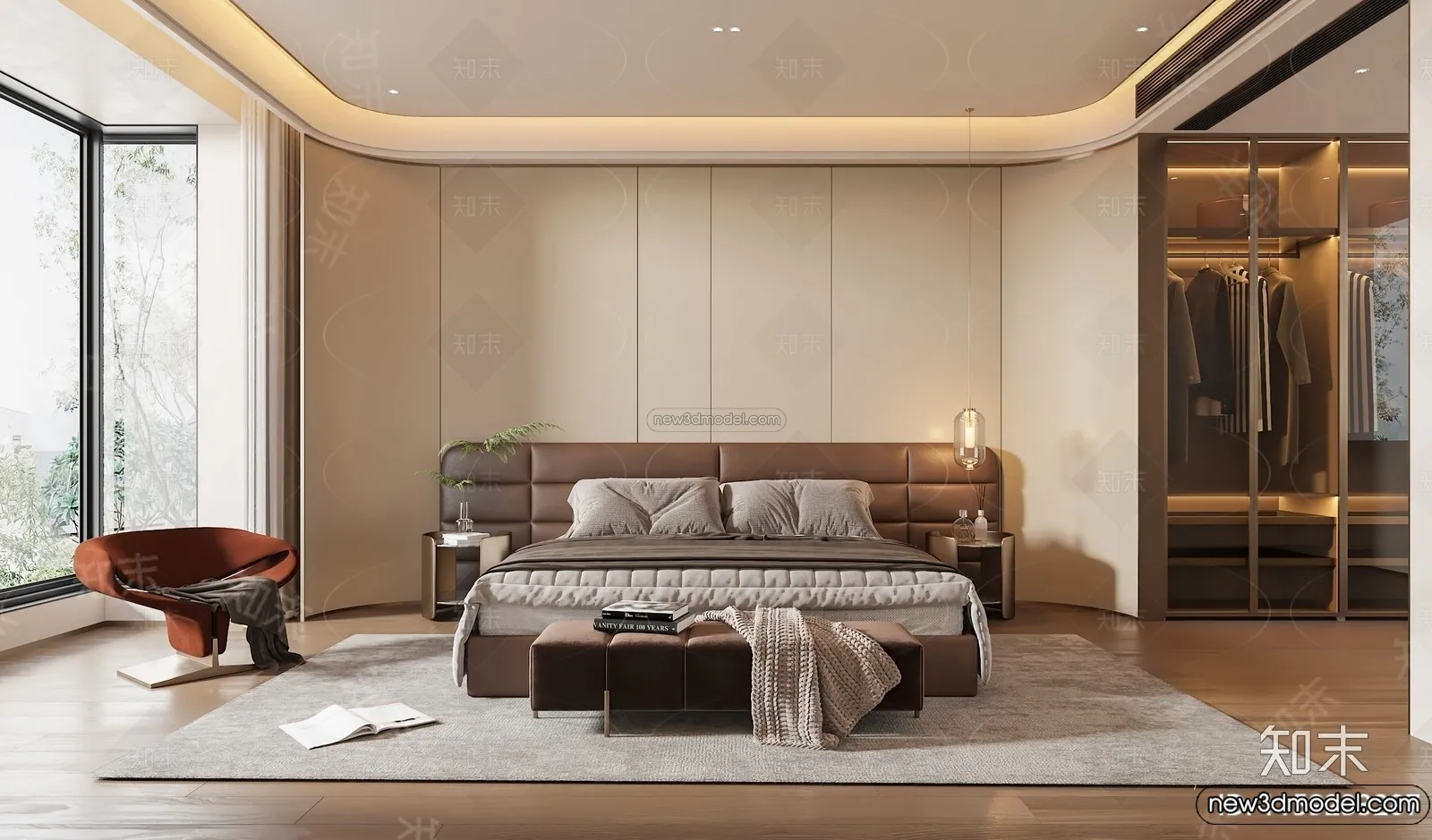 Bedroom - 3D Interior Scene - Italian Style - 042
