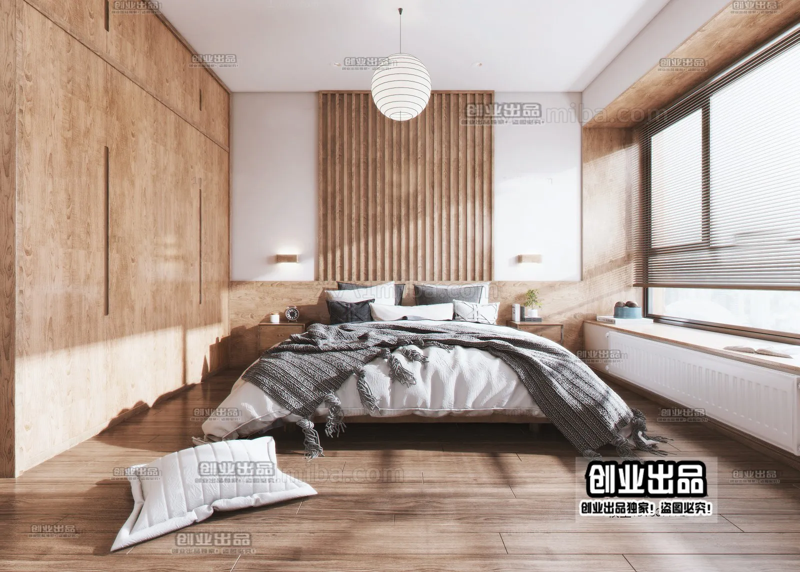 Bedroom 3D Interior Scene - Japanese Style - 005