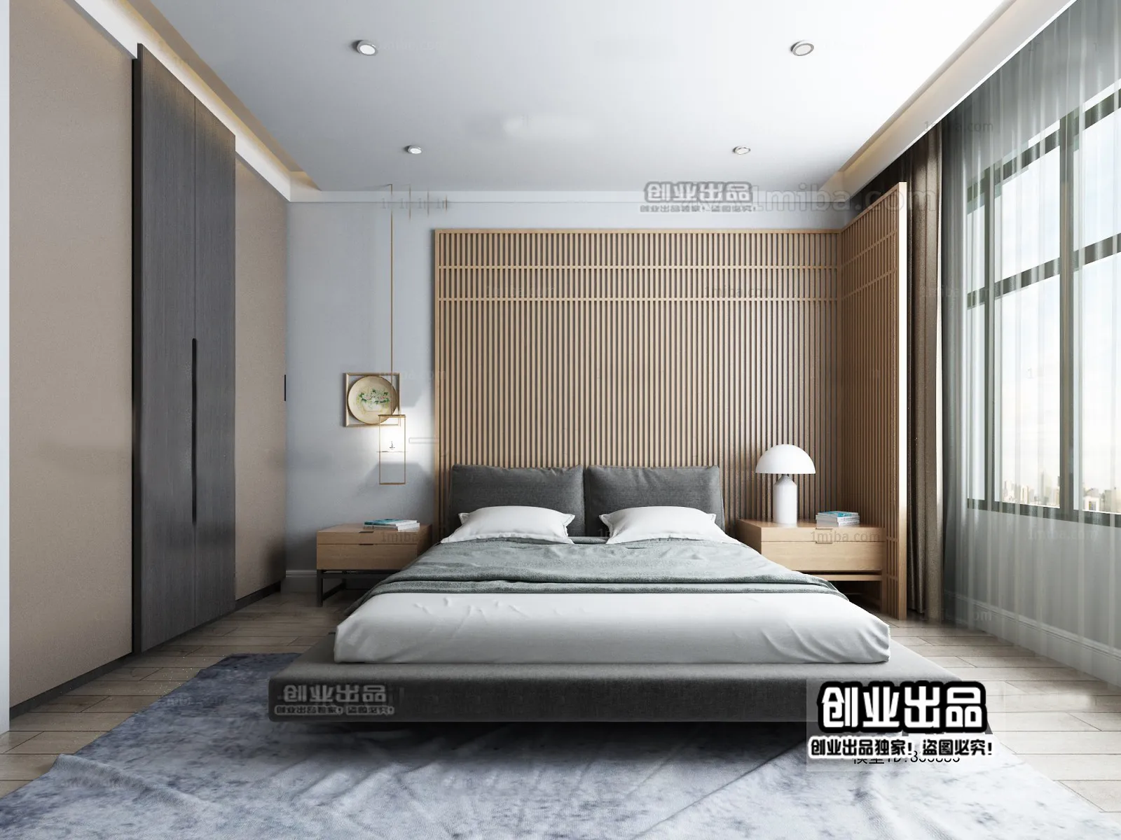 Bedroom 3D Interior Scene - Japanese Style - 006