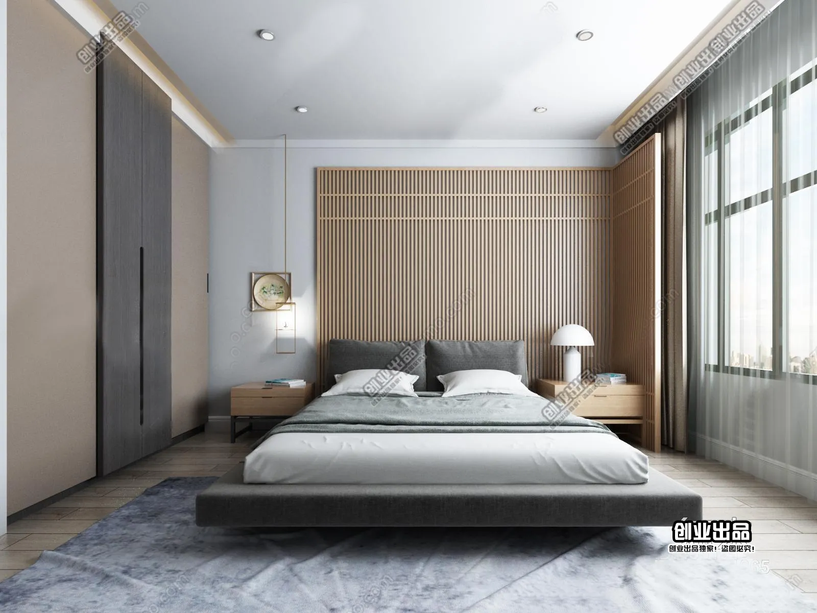 Bedroom 3D Interior Scene - Japanese Style - 011